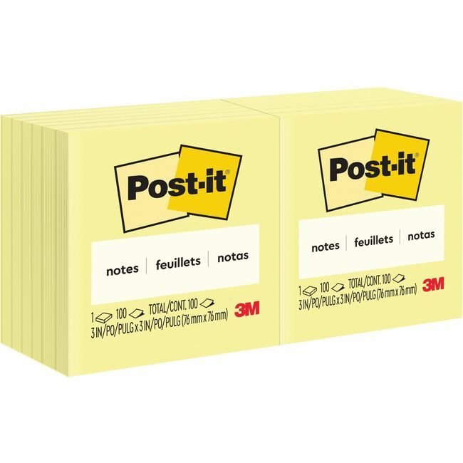 3M Company Note Post-It 3X3 12 Pack Ca MMM654-YW