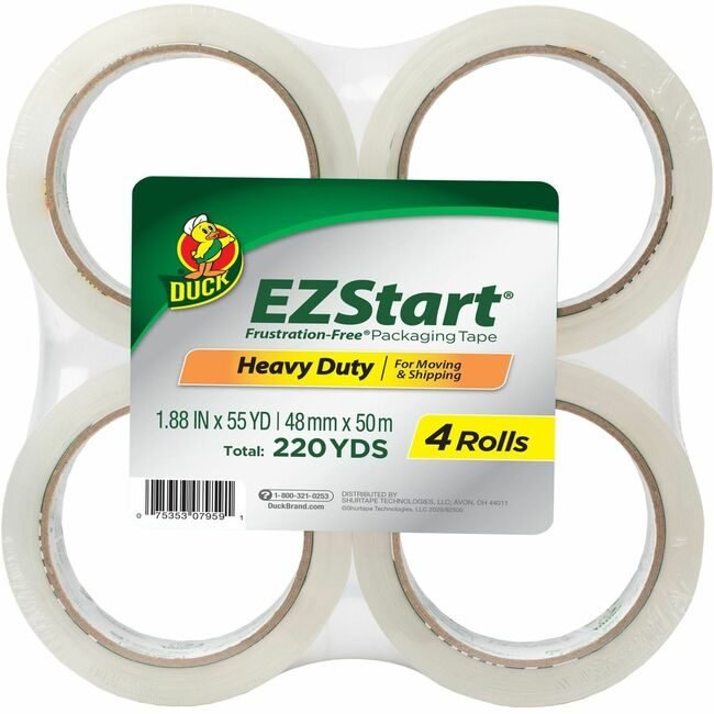 Shurtape Technologies Duck Brand Tape Pkg Ezstart 55YD 4 Pack DUC285712
