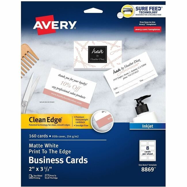 Avery Products Corporation Cards Business Clean Edge AVE8869