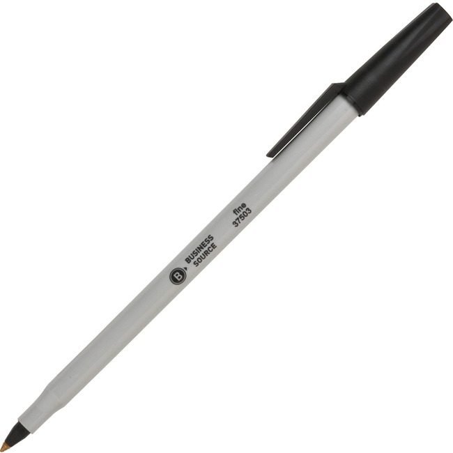 Business Source Pen Ballpoint Stick Fine Black BSN37503