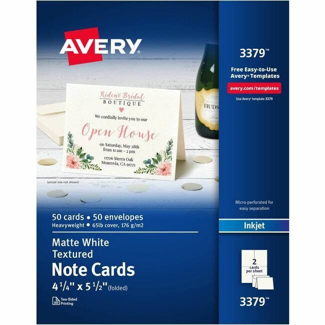 Avery Products Corporation Notecard Ij Txtd We 2UP AVE03379