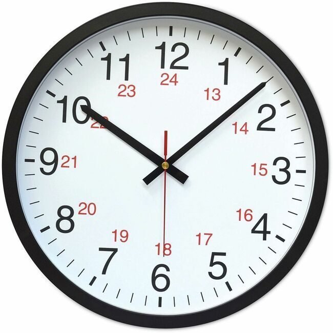 Universal Office Products Clock 12-24HR 12.50" Black UNV10441