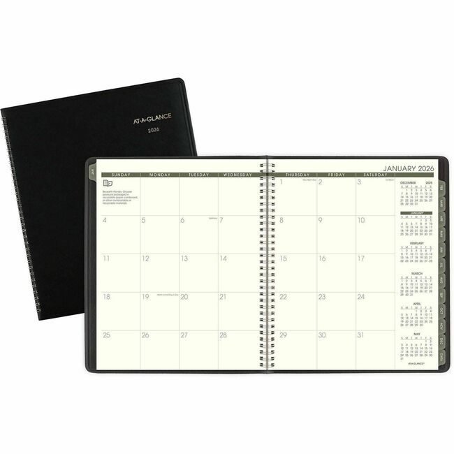 ACCO Brands AT-A-GLANCE Planner Mnth Rcycld 9X11 Black AAG70-260G-05