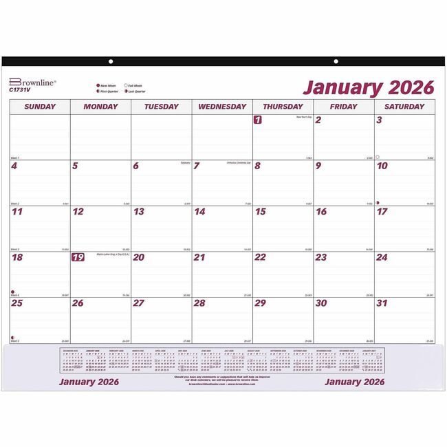 Dominion Blueline, Inc. Schneider Vizz Deskpad Monthly /Vinylstrip REDC1731V