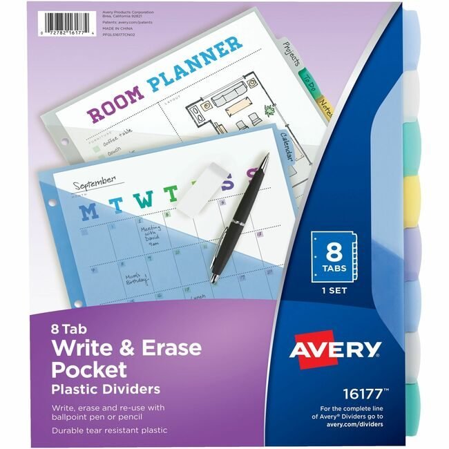 Avery Products Corporation Dividers Write-On 8TAB Pckt AVE16177