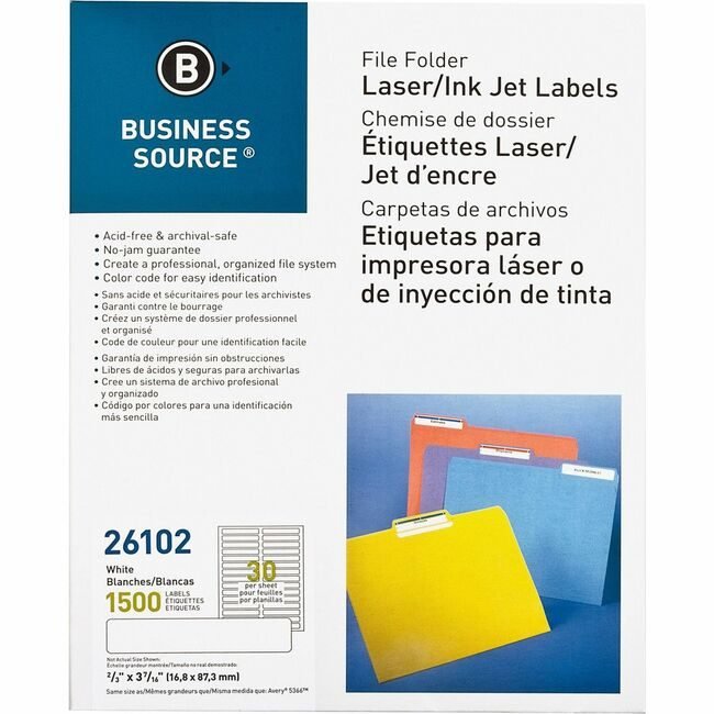 Business Source Label Filing Lsr/Inkjt We BSN26102