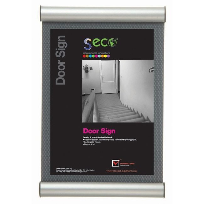 Stewart Superior Seco Snapframe Doorsgn 8.5X11 Sv SSCDS8511SV