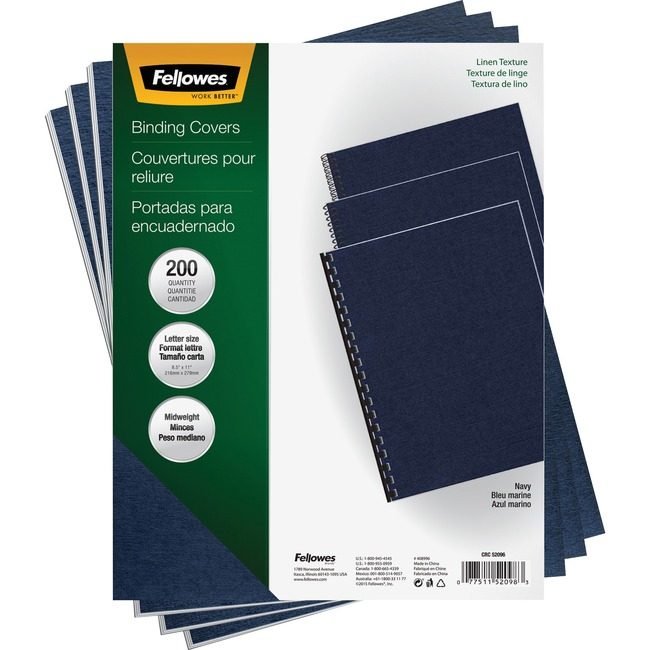 Fellowes Brands Cover Textrd Linen Letter Ny FEL52098