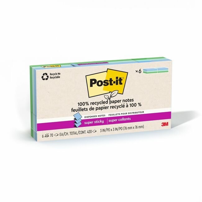 3M Company Supersticky Recycled 3X3 MMMR330R6SST
