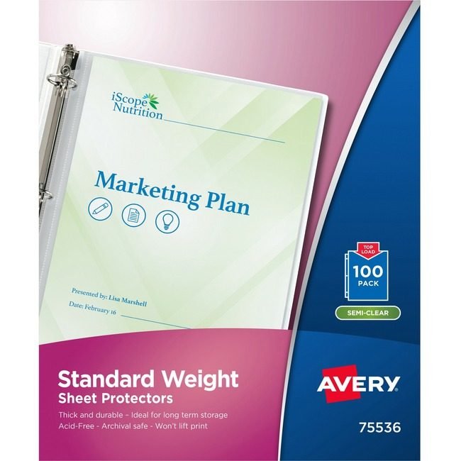 Avery Products Corporation Protector Sheet Nonstk Semi AVE75536