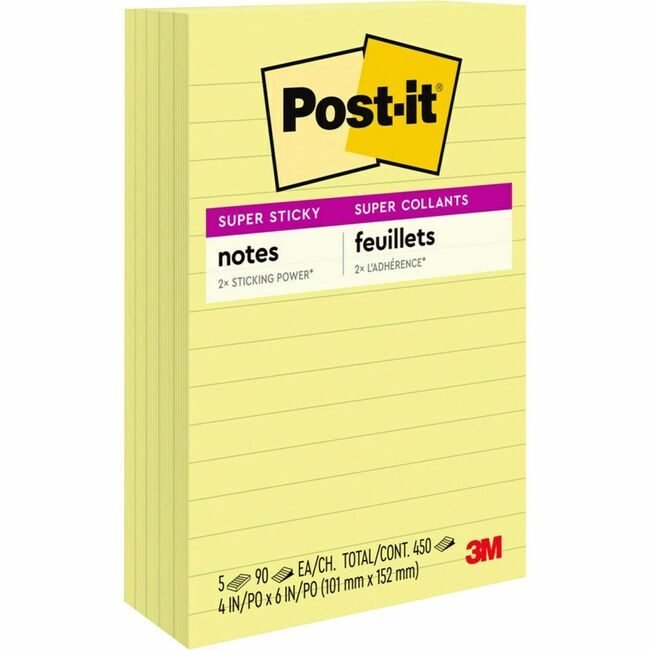 3M Company Note Post-It 4X6 5 Pack Lined MMM660-5SSCY
