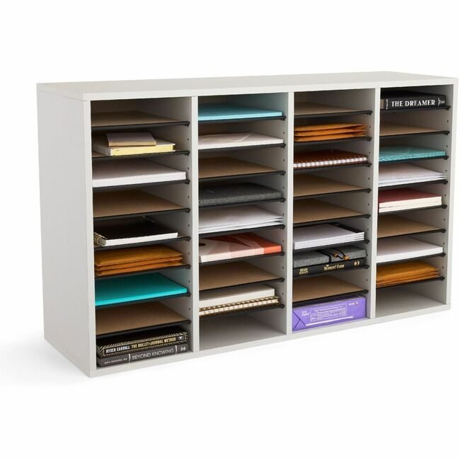 Safco Products Organizer ADJ WOOD 36 COMP SAF9424GR