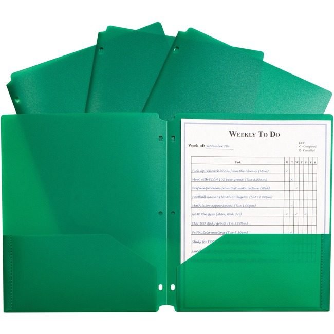 C-Line Products Portfolio Poly Hvywt 3HL Green CLI33933
