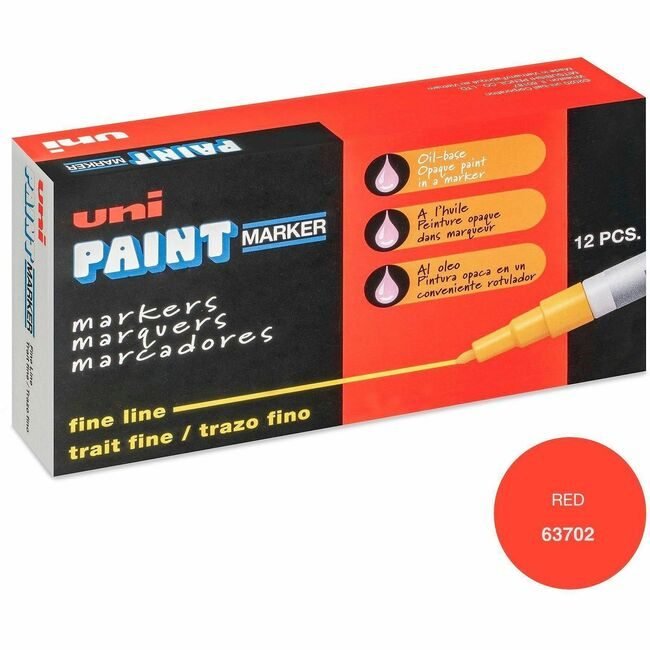 Mitsubishi Pencil Co. / uni-ball Marker Unipaint Oil Fine Red UBC63702