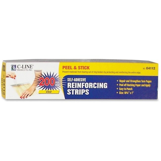 C-Line Products Strips Renfrcng 10.75X1 Clear CLI64112