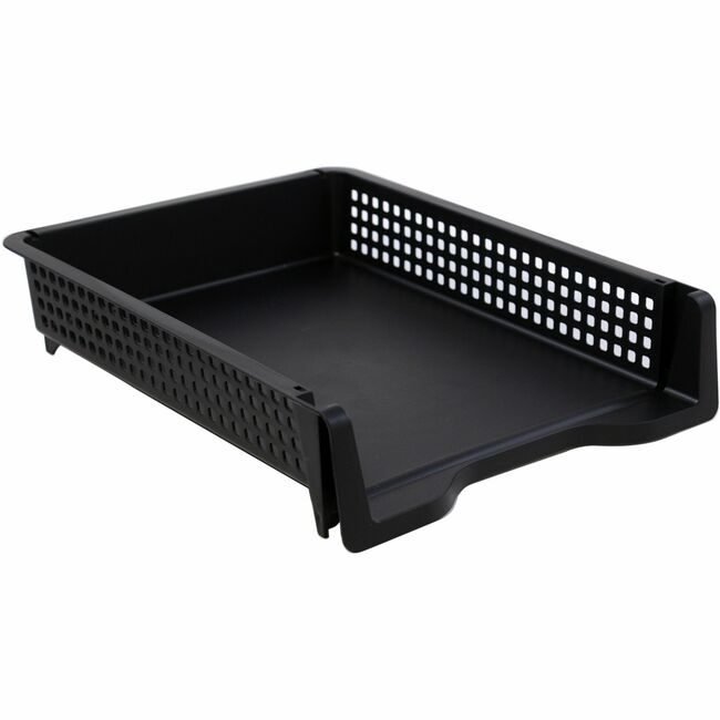 Business Source Tray Letter Stackable Black BSN42571