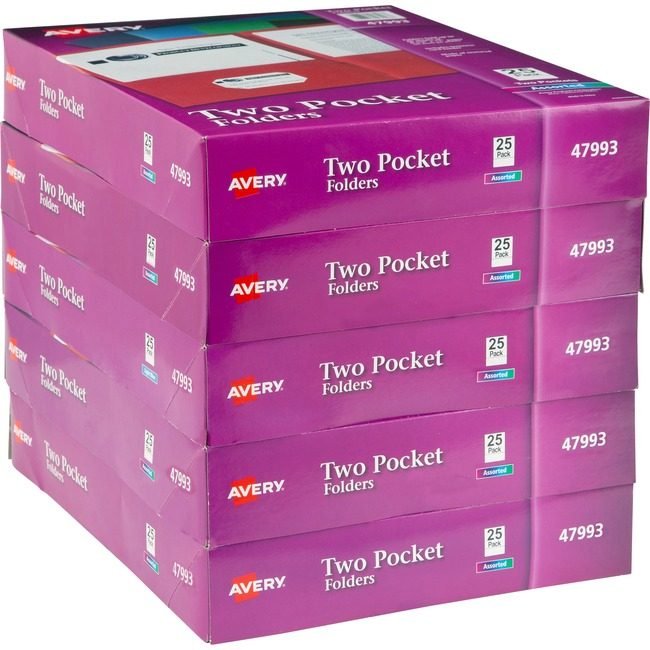 Avery Products Corporation Folder 2-POCKET Letter Assorted AVE47993CT