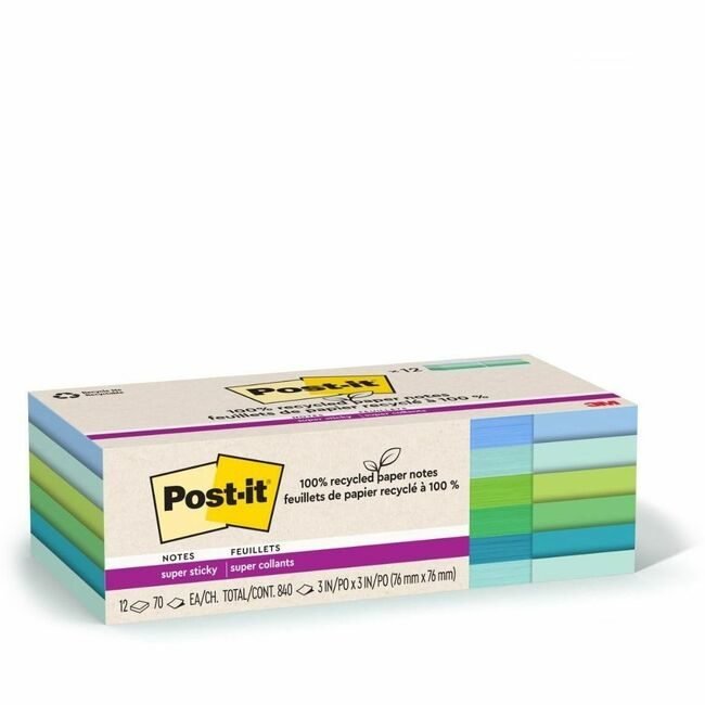 3M Company Supersticky Recycled 3X3 MMM654R12SST