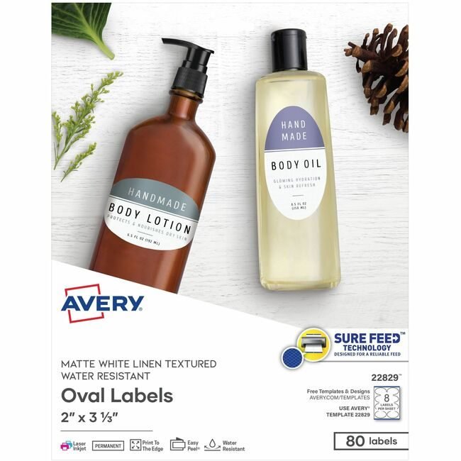 Avery Products Corporation Label Oval Ivory Textrd 80 AVE22829