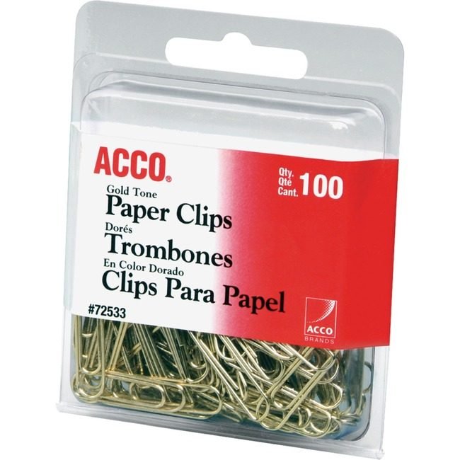 ACCO Brands Clip Gem #1 Gold Tone ACC72533