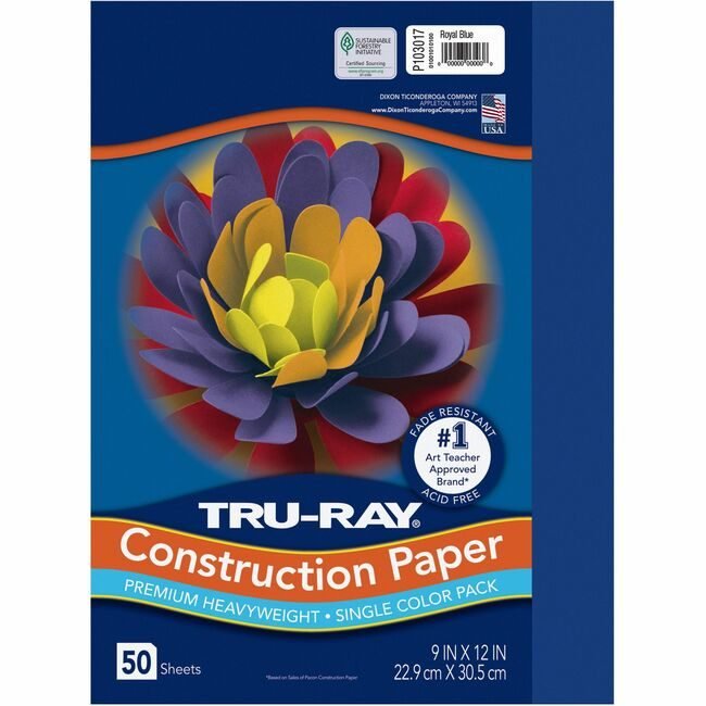Pacon Corporation Paper Const 9X12 Rylbe 50SH PAC103017