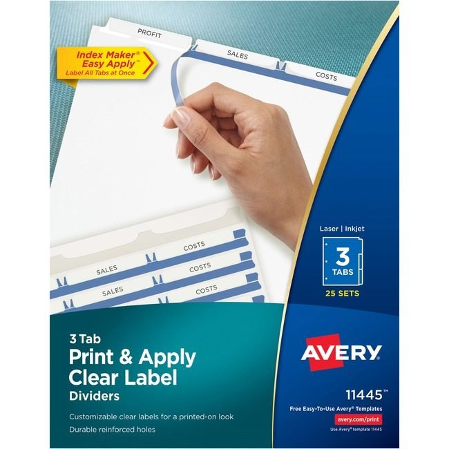 Avery Products Corporation Dividers Index Reg Tab 3TAB AVE11445