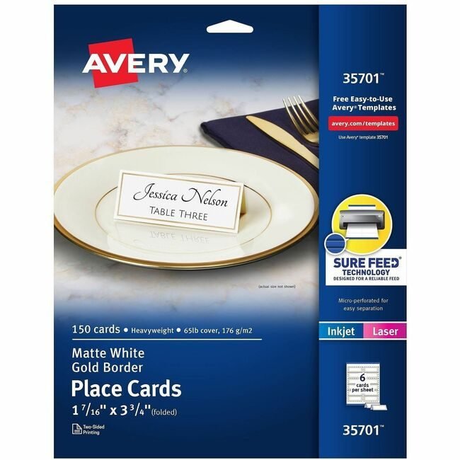 Avery Products Corporation Cards Gldbdr White 150 Pack AVE35701