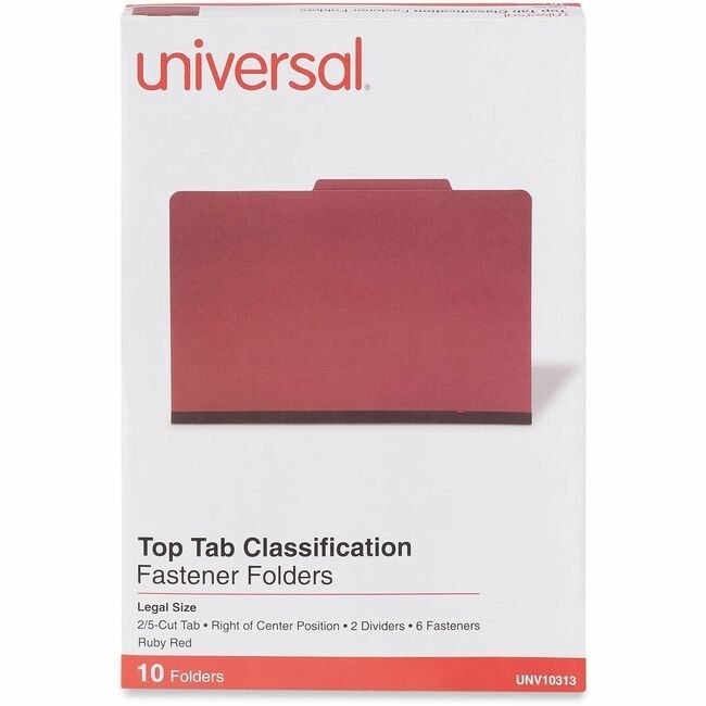Universal Office Products Folder Class 6SEC Legal Rb UNV10313