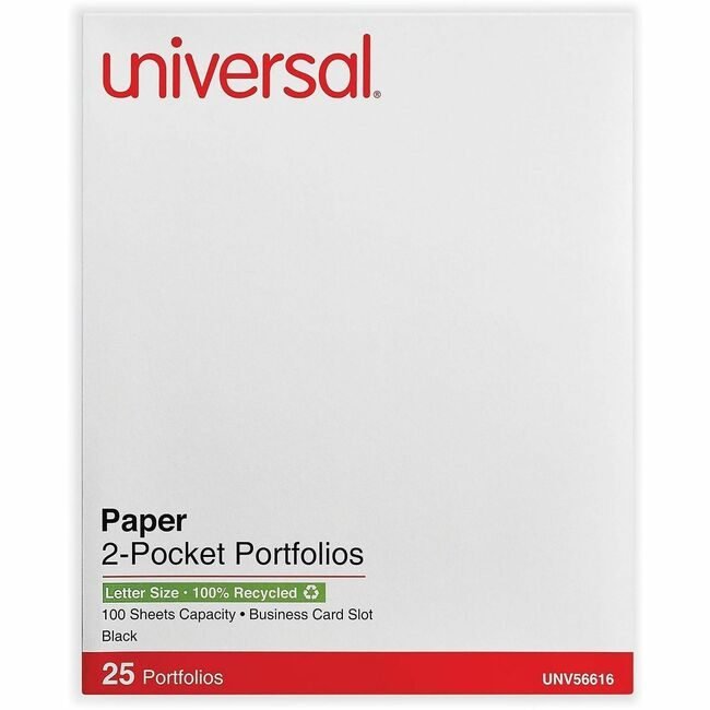 Universal Office Products Portfolio Letter 2PCKT Black UNV56616