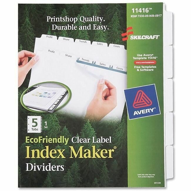Varies / verify SKU SKU-LEVEL VERIFICATION REQUIRED Dividers Indx Makr 5 TAB We NSN6006977
