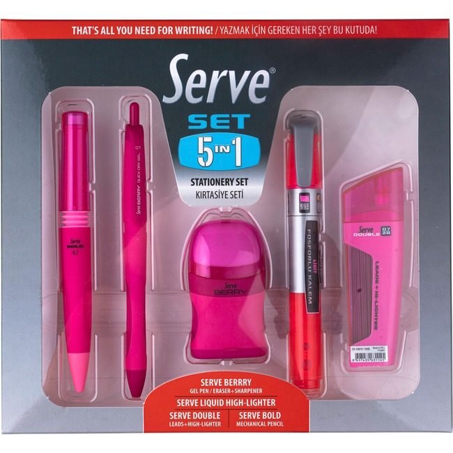 So-Mine Writing Set Combo Pink SRV5IN1SET07FP