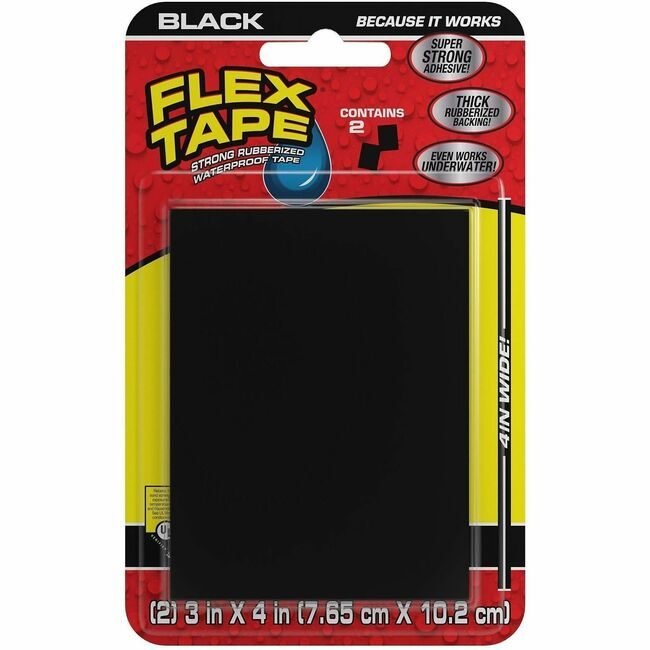 Swift Response, LLC Flex Seal Tape 3"X4" 2PCS Black FLXTFSBLKMINI