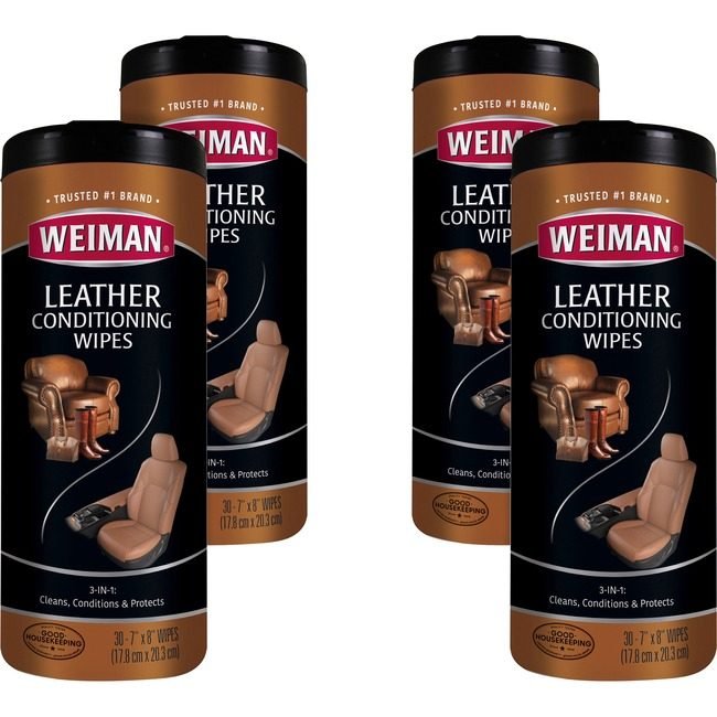 Weiman Products Wipes Leather 7X8 30 Count WMN91CT