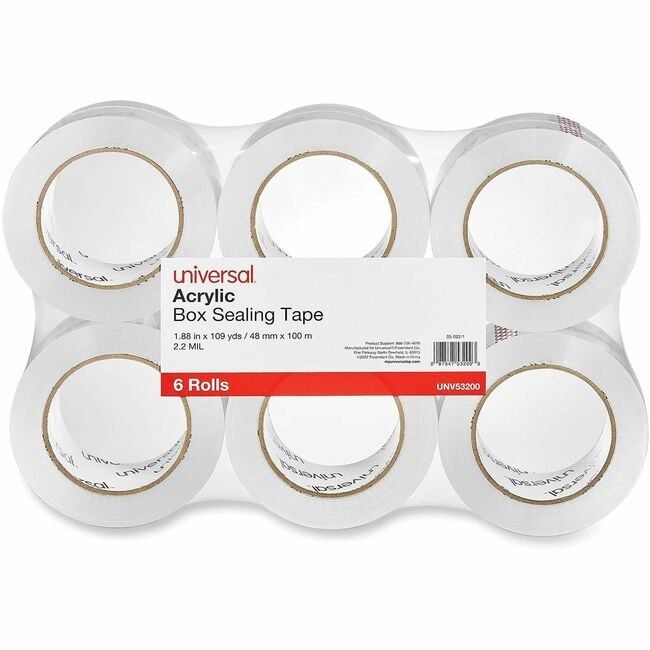 Universal Office Products Tape Seal 2"X110YD 6 Pack Cr UNV53200