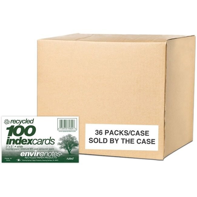 Roaring Spring Paper Products Index Cards 3X5 White Lined ROA74824CS