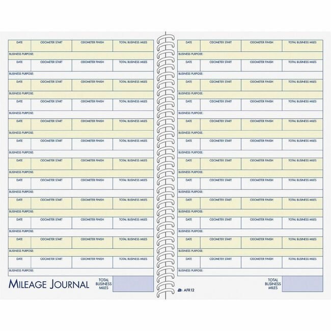 Adams Business Forms Book Mileage & Expense ABFAFR12
