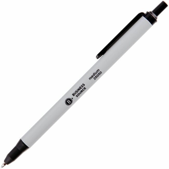 Business Source Pen Ballpoint Retrct Medium Black BSN25050