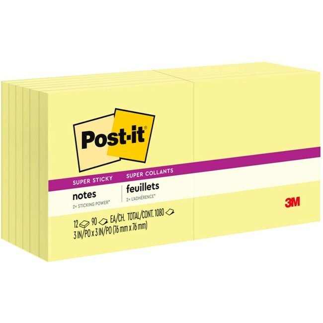 3M Company Notes Post-It 3X3 12 Pack Ca MMM654-12SSCY
