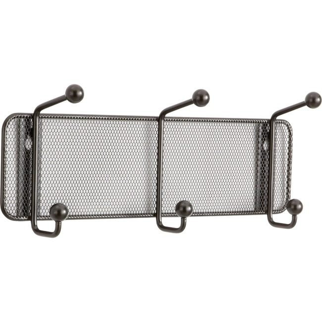 Safco Products ONYX MESH WALL RACK 3 HOOK SAF6402BL