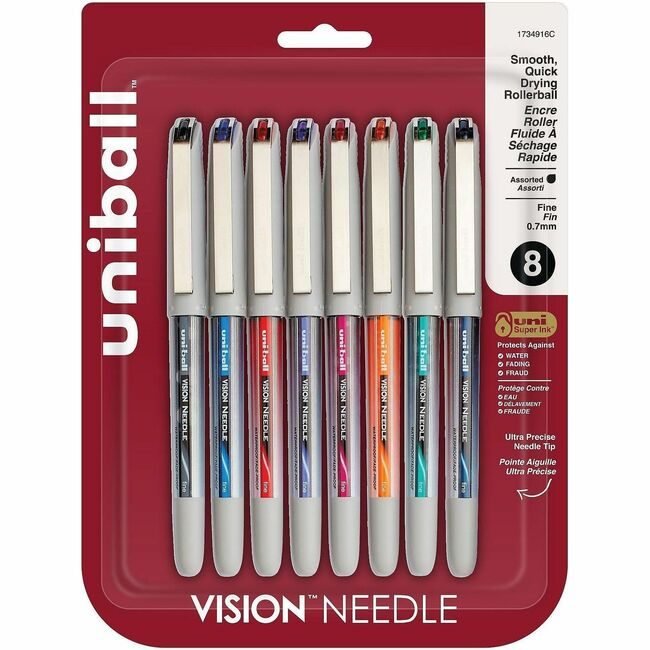 Mitsubishi Pencil Co. / uni-ball Pen Ub Visn Needle 8 Assorted UBC1734916