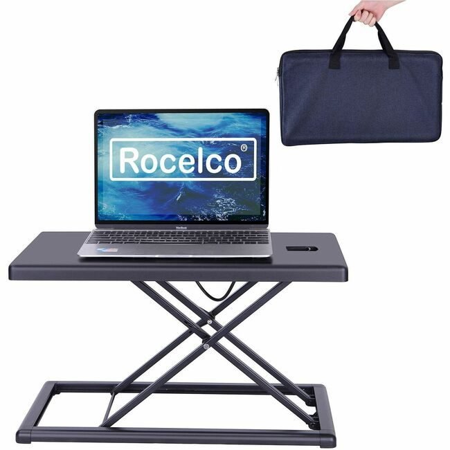 Rocelco Riser Desk Portable 19"W Black RCLRPDRB