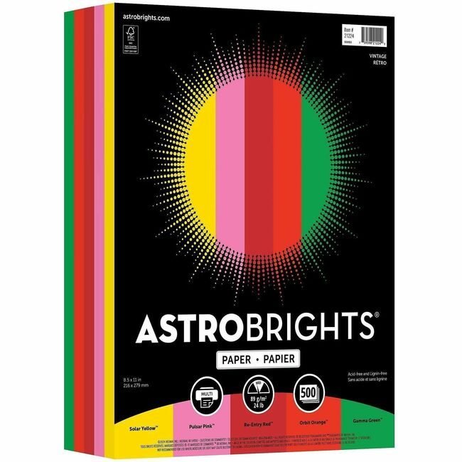 Neenah Paper, Inc. Astrobrights Astrobrt 24# Vntg Ast WAU21224