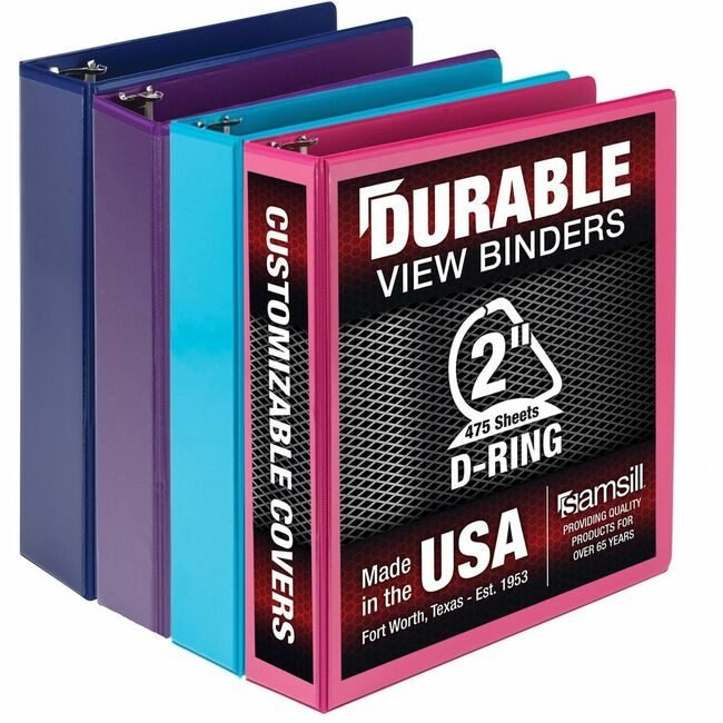 Samsill Binder Dur Vw 2"DR 4 Pack Assorted SAMMP46469