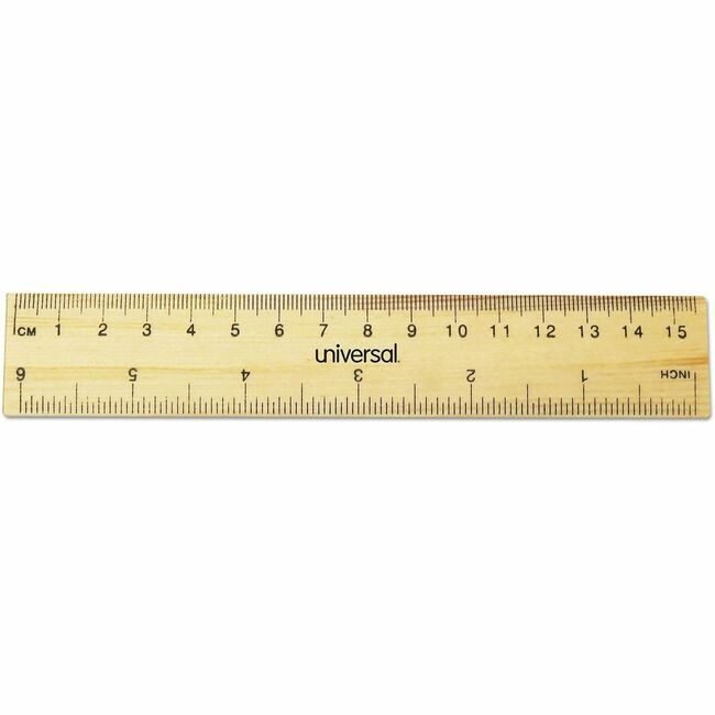 Universal Office Products Ruler 6" Wood 2/PK UNV59024
