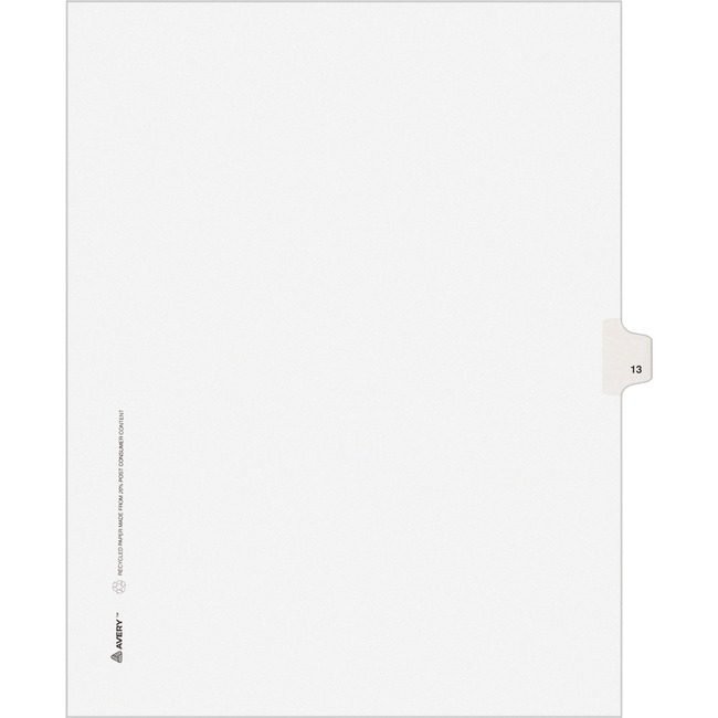 Avery Products Corporation Dividers Index Sidetab 13 AVE11923