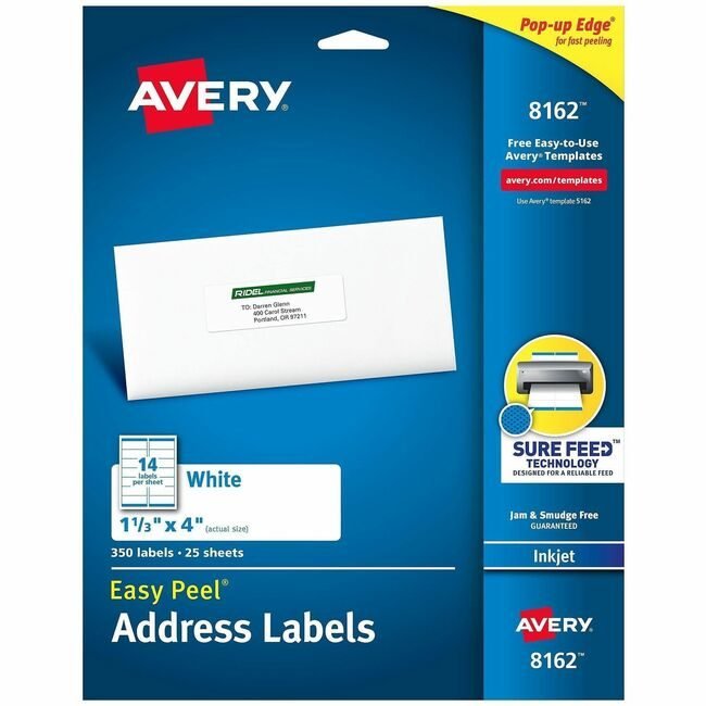 Avery Products Corporation Label Ezpeel Inkjt 1.3X4 We AVE8162
