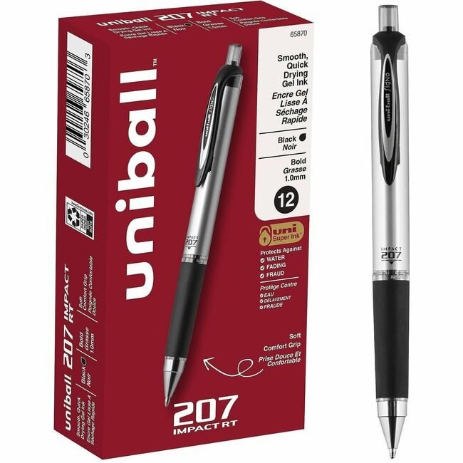 Mitsubishi Pencil Co. / uni-ball Pen Gel 207IMPACT Retrct Black UBC65870
