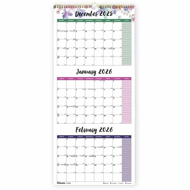Dominion Blueline, Inc. Schneider Vizz Calendar Wal 3 MTH 12.25X27 REDC171129