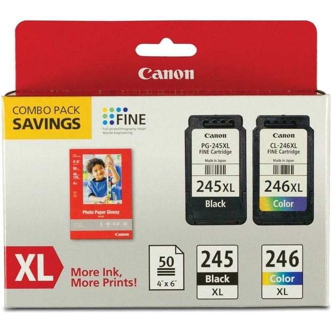 Canon U.S.A. Ink Combo Black Clear 4X6PPR CNMPG245XLCL246