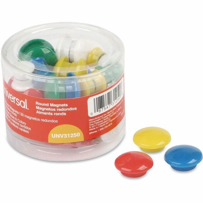 Universal Office Products Magnet Circles 30/PK Assorted UNV31250